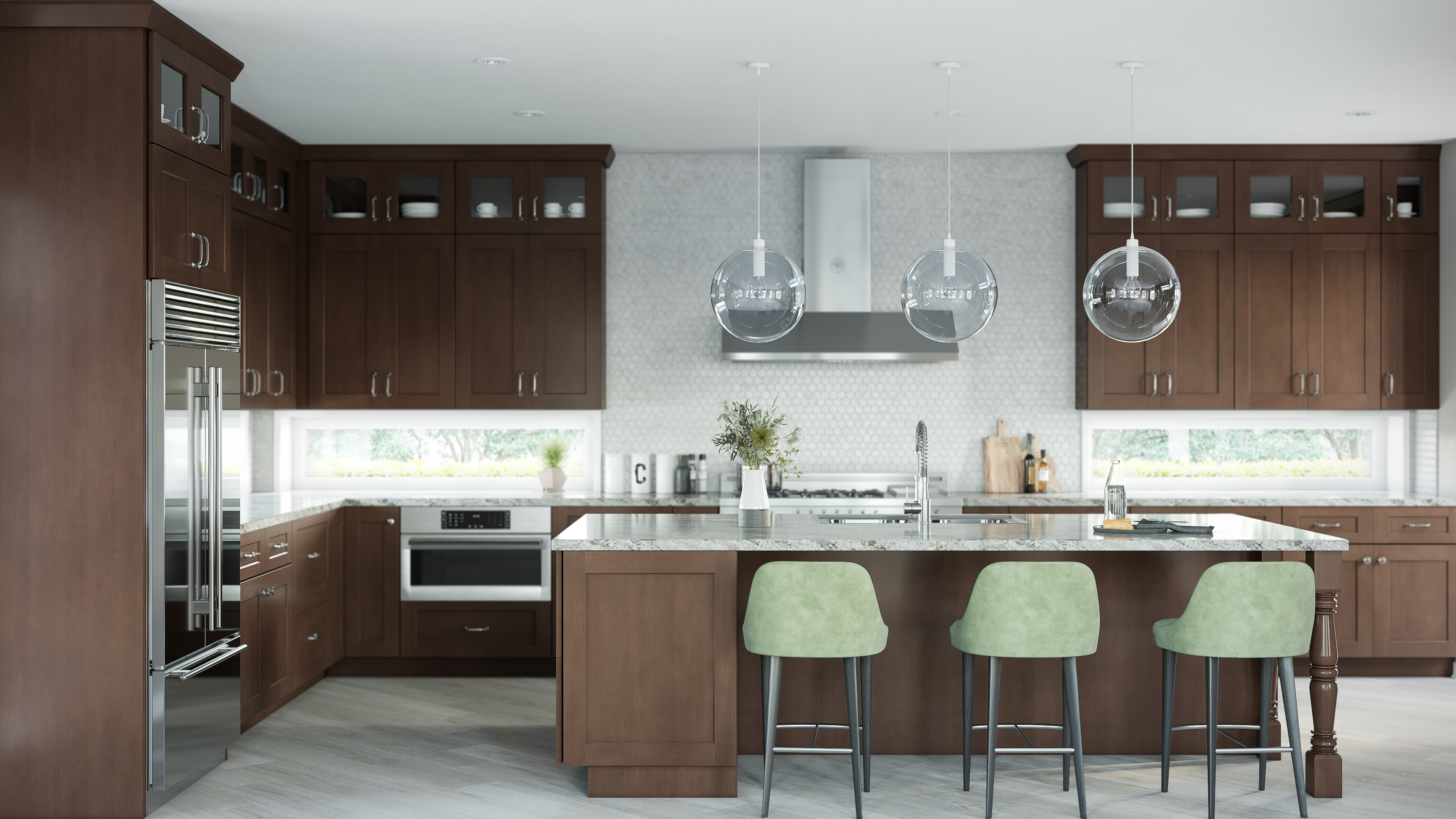 Classic kodiak brown shaker kitchen cabinets